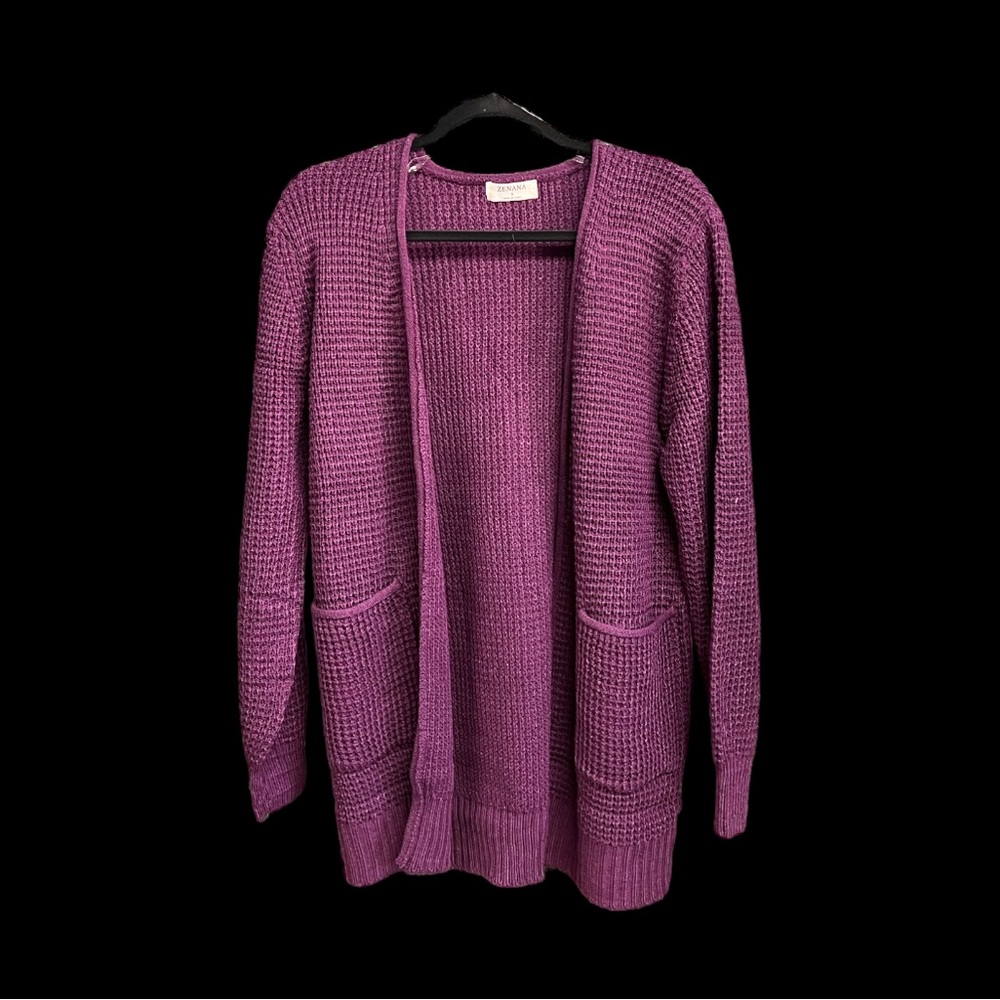 Purple knit cardigan